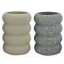 Support pour brosses à dents Home ESPRIT Gris Crème Dolomite 7 x 7 x 10 cm (2 Unités)