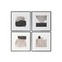 Cadre Home ESPRIT Blanc Marron Noir Abstrait Urbaine 60 x 4 x 60 cm (4 Unités)