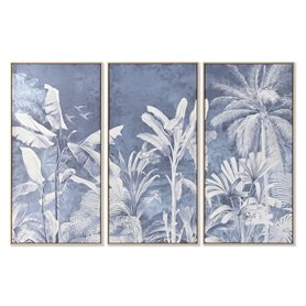 Cadre Home ESPRIT Bleu Palmiers Tropical 180 x 4 x 120 cm (3 Pièces)