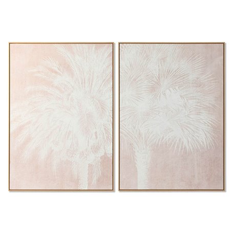 Cadre Home ESPRIT Blanc Beige Palmiers Tropical 100 x 4 x 140 cm (2 Unités)