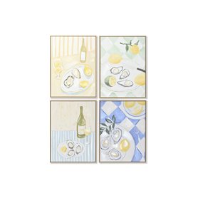 Cadre Home ESPRIT Jaune Bleu méditerranéen 60 x 4 x 80 cm (4 Unités)