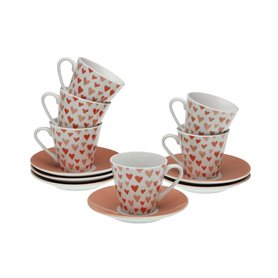 Jeu de 6 tasses avec plat Versa Amore Porcelaine