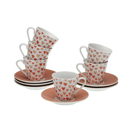 Jeu de 6 tasses avec plat Versa Amore Porcelaine