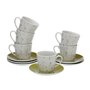 Jeu de 6 tasses avec plat Versa Laison Porcelaine
