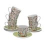 Lot de tasses avec soucoupes Versa Porcelaine Fleurs