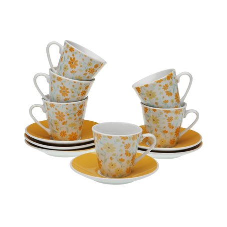 Lot de tasses avec soucoupes Versa Clivia Porcelaine