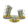Lot de tasses avec soucoupes Versa Porcelaine Citron