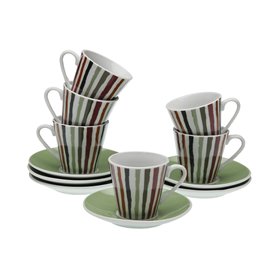 Lot de tasses avec soucoupes Versa Ligne Porcelaine