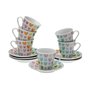 Lot de tasses avec soucoupes Versa Porcelaine Coeurs
