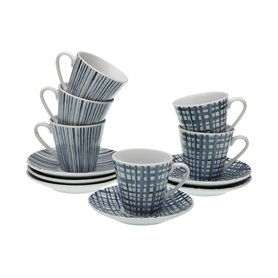 Lot de tasses avec soucoupes Versa Bleu Porcelaine