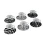 Lot de tasses avec soucoupes Versa Noir Porcelaine
