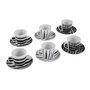Lot de tasses avec soucoupes Versa Noir Porcelaine