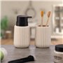 Distributeur de Savon Versa Beige Céramique Bambou