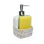 Distributeur de Savon Versa Céramique Fleurs 9,4 x 17,8 x 10,5 cm