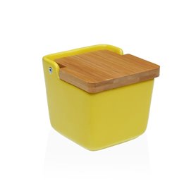 Salière avec couvercle Versa Jaune Céramique 8,8 x 8,5 x 8,8 cm