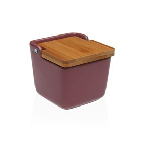 Salière avec couvercle Versa BURGUNDY Céramique 8,8 x 8,5 x 8,8 cm