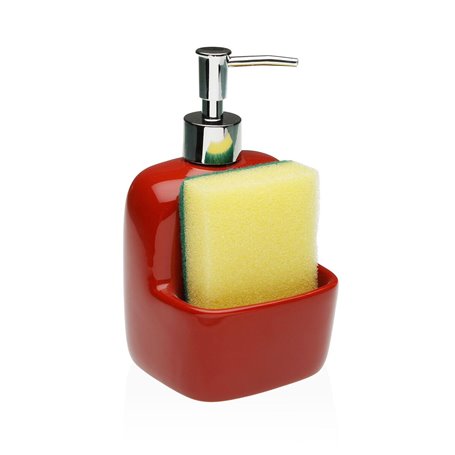 Distributeur de Savon Versa Rouge Céramique 9,4 x 17,8 x 10,5 cm