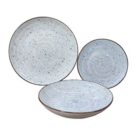 Assiettes Versa Lua Bleu Porcelaine 18 Pièces