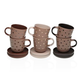 Lot de tasses avec soucoupes Versa Adanna Grès