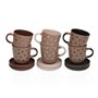 Lot de tasses avec soucoupes Versa Adanna Grès