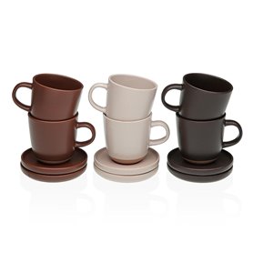 Lot de tasses avec soucoupes Versa Charlize Grès