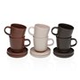Lot de tasses avec soucoupes Versa Charlize Grès