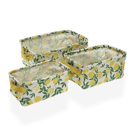 Set de basket Versa Textile Citron 18 x 14 x 28 cm