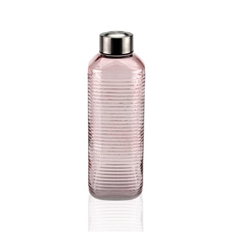 Bouteille d'eau Versa Rose verre Aluminium 1 L 8,3 x 23,5 x 8,3 cm