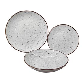 Assiettes Versa Lua Gris Porcelaine 18 Pièces