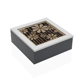 Boîte pour infusions Versa Bois MDF 20 x 7 x 20 cm Fleurs