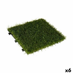 Carreau à emboîtement Pelouse Vert Plastique 30 x 3,5 x 30 cm (6 Unités)