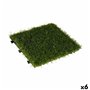 Carreau à emboîtement Pelouse Vert Plastique 30 x 3,5 x 30 cm (6 Unités)