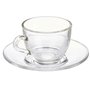 Tasse avec sous-tasse Transparent verre 85 ml (6 Unités)