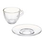 Tasse avec sous-tasse Transparent verre 85 ml (6 Unités)