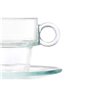 Tasse avec sous-tasse Transparent verre 90 ml (6 Unités)