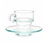 Tasse avec sous-tasse Transparent verre 90 ml (6 Unités)