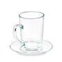 Tasse avec sous-tasse Transparent verre 200 ml (6 Unités)