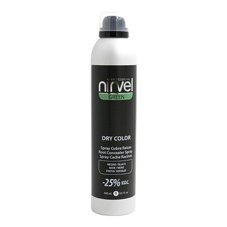 Spray Correcteur de Racines et Cheveux Blancs Green Dry Color Nirvel Green Dry Noir (300 ml)