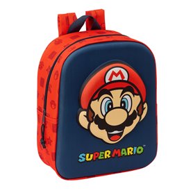 Cartable Super Mario Rouge Blue marine 22 x 27 x 10 cm