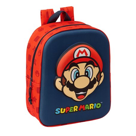 Cartable Super Mario Rouge Blue marine 22 x 27 x 10 cm