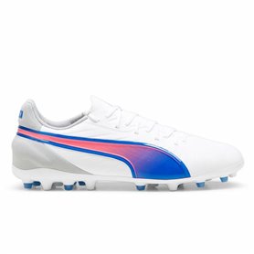 Chaussures de Football pour Adultes Puma King Match Mg Blanc