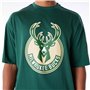 T-shirt à manches courtes homme New Era NBA PANEL OS Milwaukee Bucks Vert clair