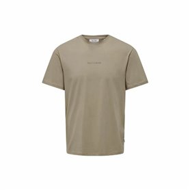 T-shirt à manches courtes homme Only & Sons Onslevi Life Reg Text Desert Marron Clair