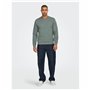 Sweat sans capuche homme Only & Sons Onsdan Unshed Reg Crew Neck Vert foncé