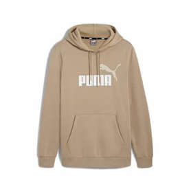 Sweat à capuche homme Puma Essentials+ 2 Col Big Logo Fl Marron