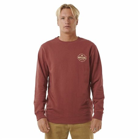 Sweat sans capuche homme Rip Curl Stapler Crew Marron