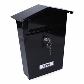 Boîte aux lettres EDM 85805 House Noir Acier 21 x 6 x 30 cm