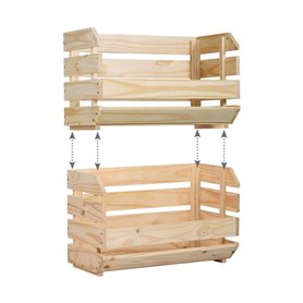 Caisse de Rangement Empilable Astigarraga 60 x 28,5 x 35,3 cm Bois Pin