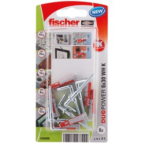 Pitons Fischer DuoPower 535000 Crampons Ø 6 x 30 mm 6 Unités