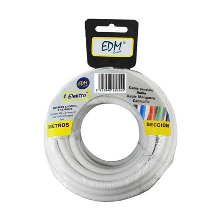 Câble EDM 28006 Blanc 50 m 2 X 0,5 mm